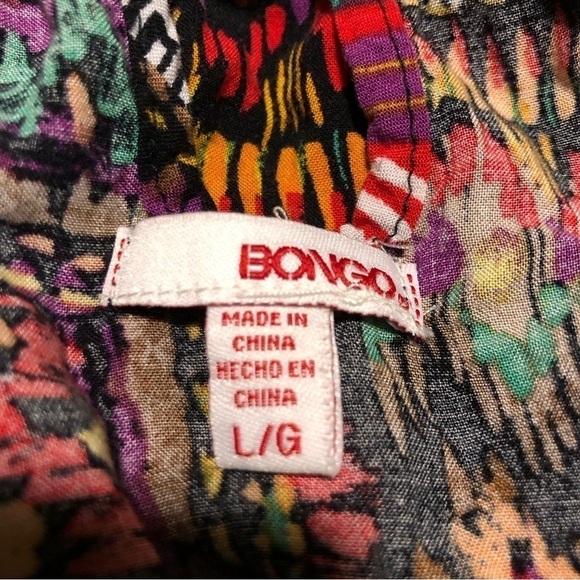 BONGO Artsy Bohemian Aztec 100% Rayon Short One Piece Romper Womens Size Large - Picture 5 of 10
